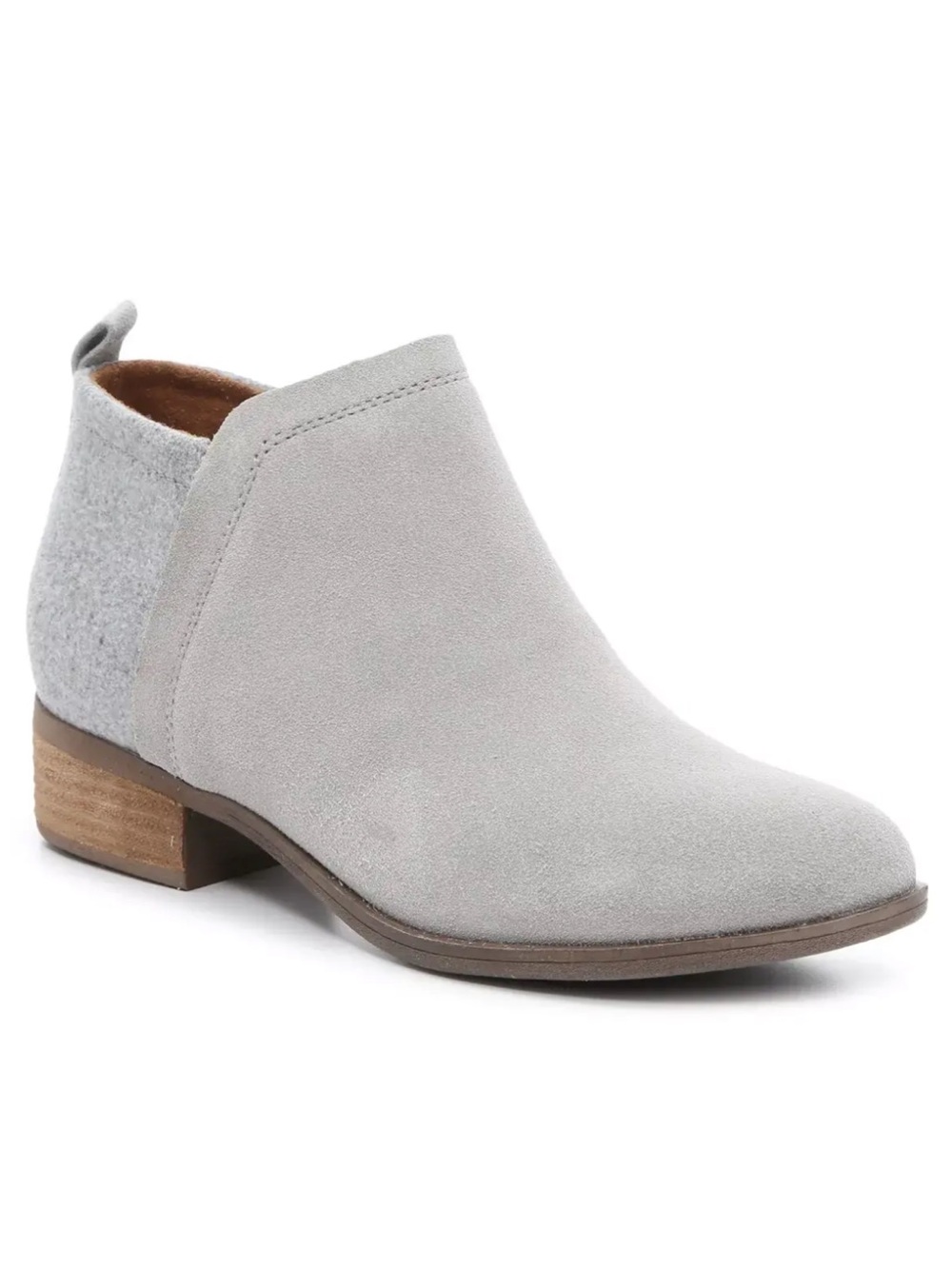 Toms Deja Light Gray Suede Ankle Bootie